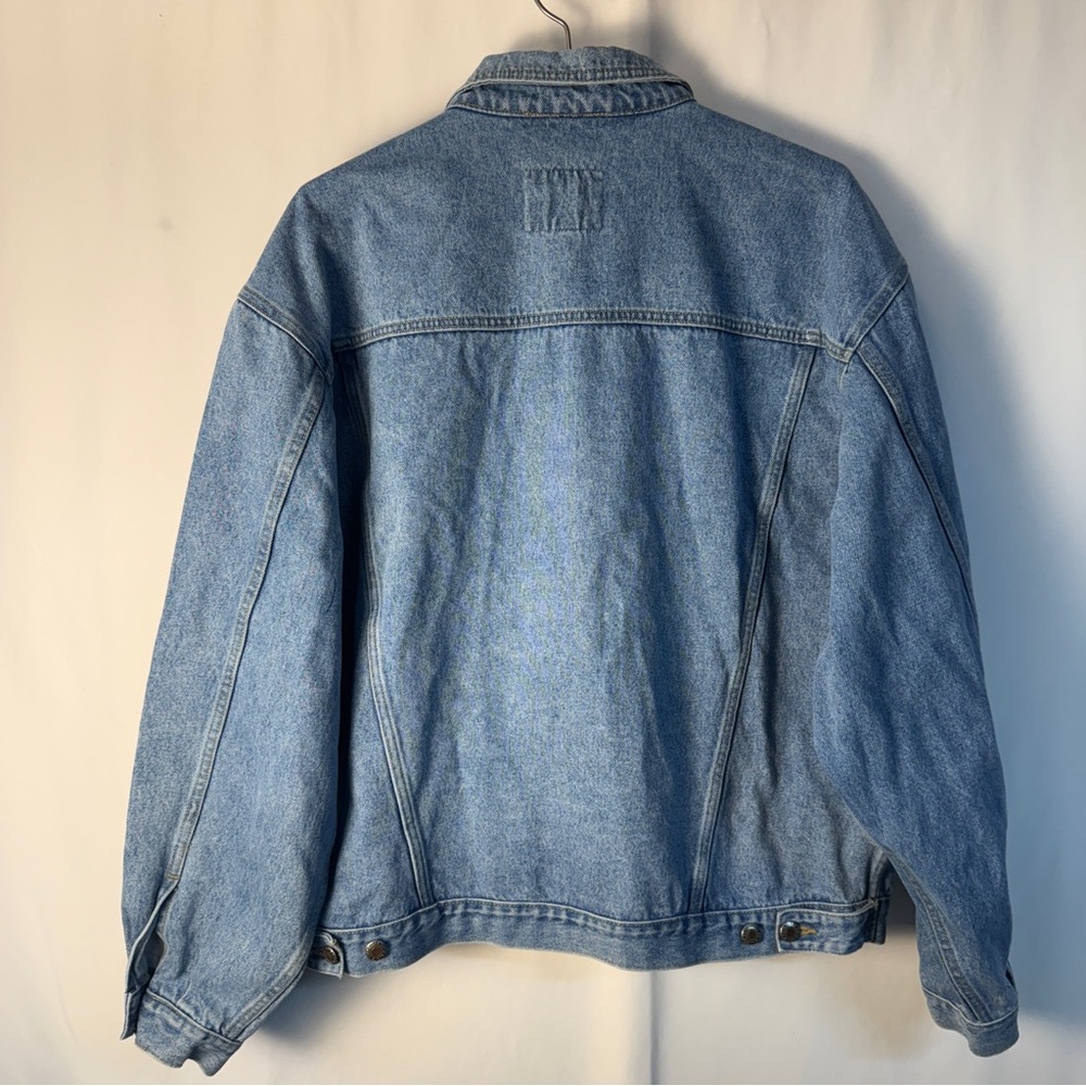 Vintage Bugle Boy Light Blue Denim Trucker Jacket Y2K 90’s Biker 100% Cotton - Picture 9 of 13